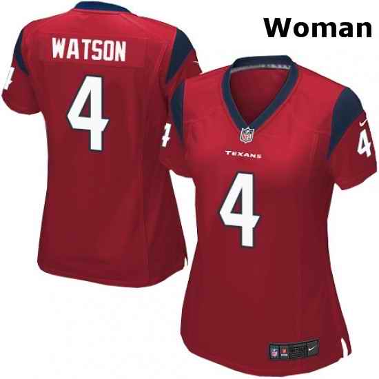 Womens Nike Houston Texans 4 Deshaun Watson Game Red Alternate NFL Jersey